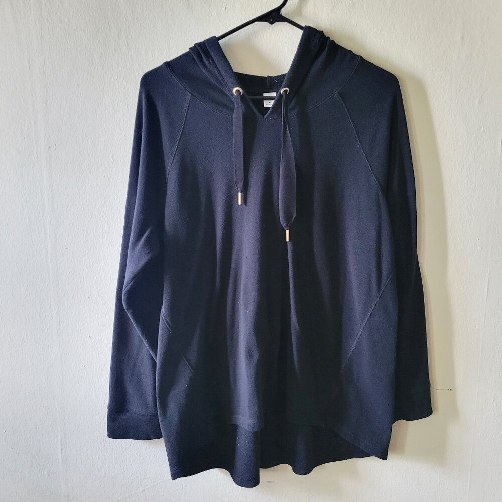 Black Lightweight Curved Hem Hoodie Size M